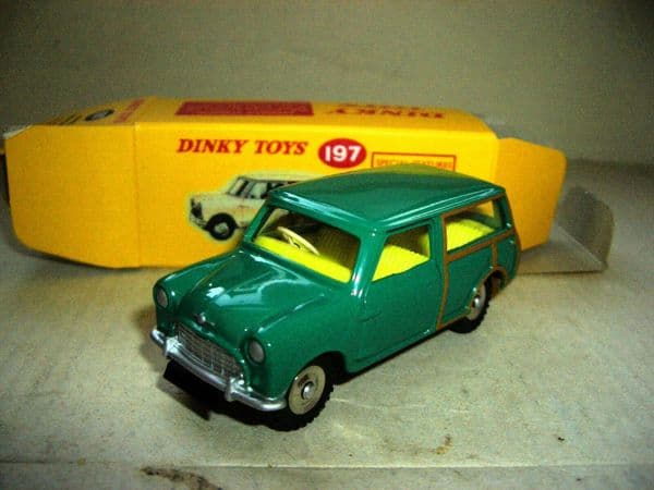 Atlas Dinky 197 Morris Mini Traveller Green Faded Box