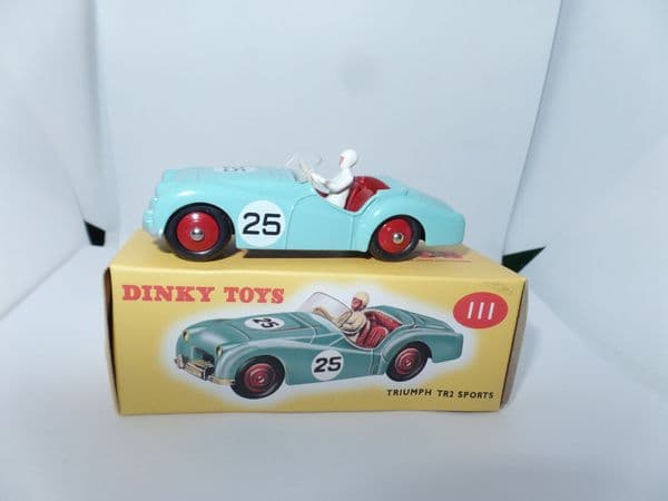 Atlas French Dinky 111 Triumph TR2 Light Blue c/w Driver Boxed