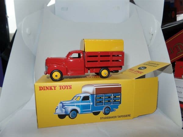 Atlas French Dinky   25L STUDEBAKER TAPISSIERE RED & YELLOW TRUCK