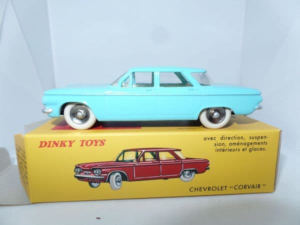 Atlas French Dinky 552 Ford Chevrolet Corvair in Blue with Windows