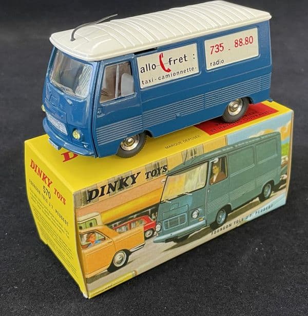 Atlas French Dinky 570  Peugeot J7 Taxi Radio Blue & White