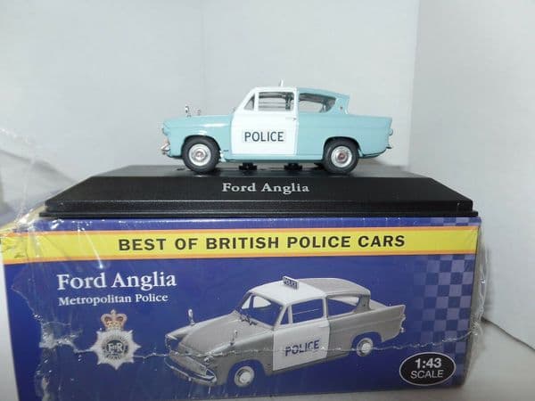 Atlas JA03 1/43 O Scale British Police Ford Anglia London Metropolitan Force
