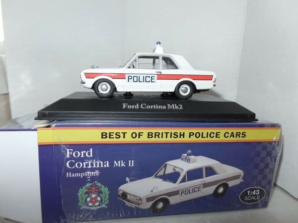 Atlas JA08 1/43 O Scale British Police Ford Cortina 2 II Hampshire  Force