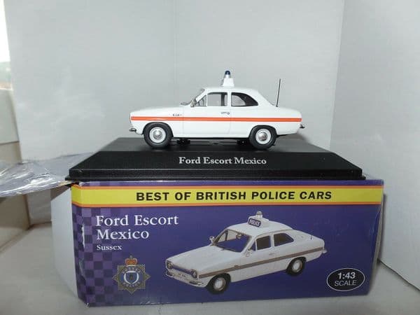 Atlas JA10 1/43 O Scale British Police Ford Escort I Mexico Sussex  Force