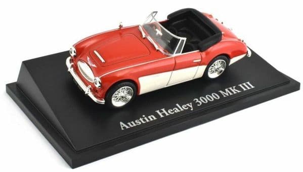 Atlas KL05 1/43 Scale Classic Sports Cars Austin Healey 3000 MK III Red White