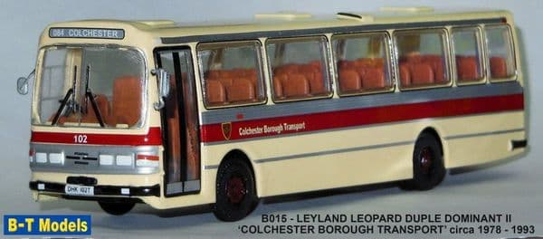 B T Models B015 1/76 Duple Dominant II  Leyland Leopard  Coach Colchester Borough Transport