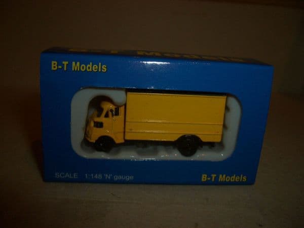 B T Models NP002 1/148 N Gauge  Leyland FG Box Van Yellow
