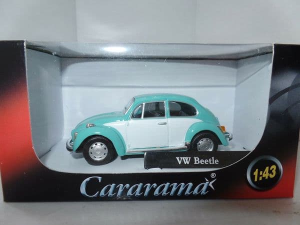 Cararama 1/43 O Scale 4-10542 Volkswagen VW Beetle Light Green & White