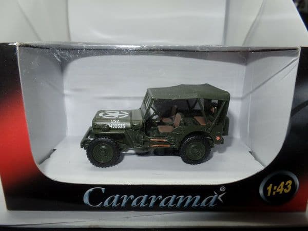 Cararama 1/43 O Scale 950-D-4 USA American Army Jeep Willys Closed Roof