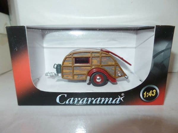 Cararama 1/43 O Scale Caravan 2 Red & Brown Woody Gas Bottle