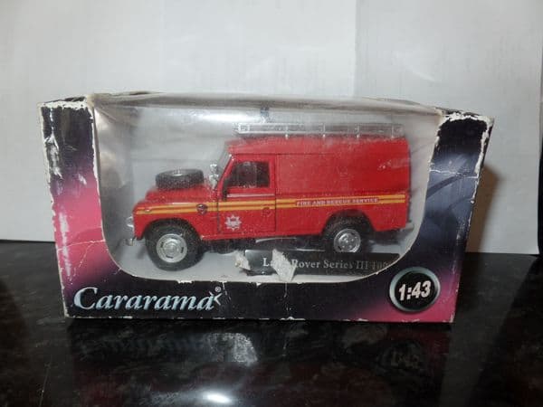 Cararama 1/43 O Scale CR039  Land Rover III 109 Fire & Rescue Ladders Beacon Worn Box