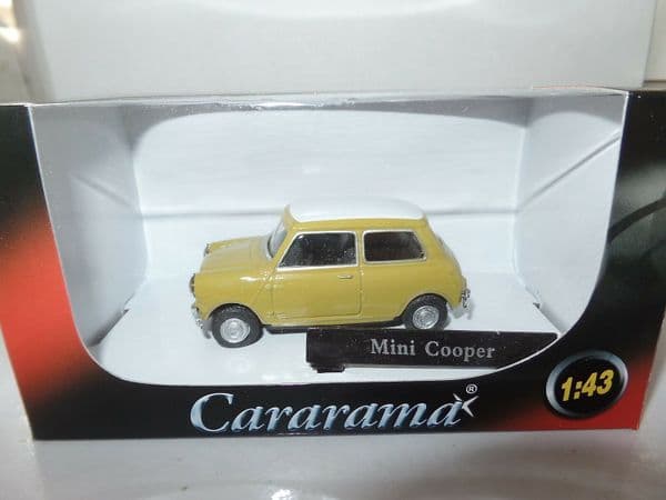 Cararama  1/43 O Scale Mini Cooper Limeflower Yellow White Roof MIMB