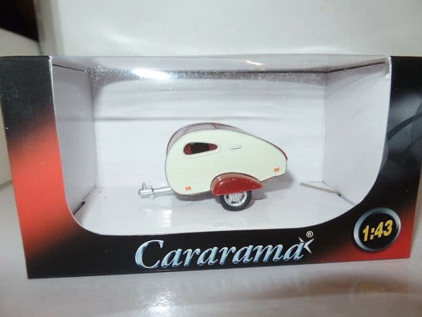Cararama 1/43 O Scale Scale Caravan 1 Red & White Teardrop