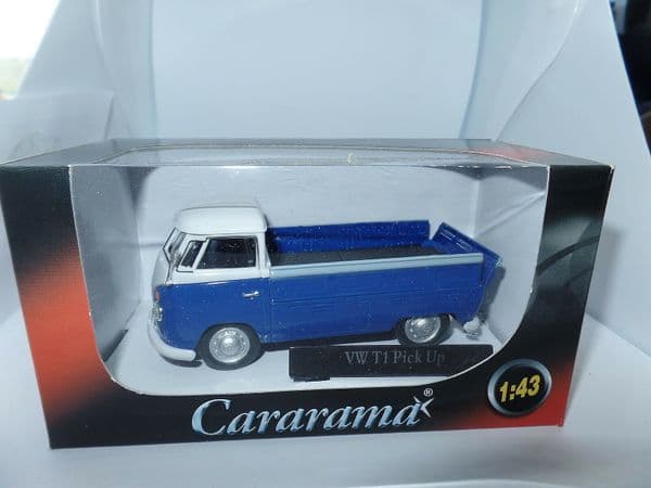 Cararama 1/43 O Scale Volkswagen VW Transporter T1 Pick Up Open Blue Grey