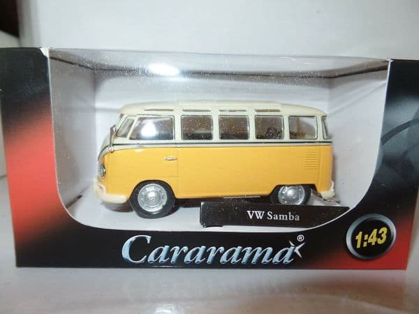Cararama 1/43 O Scale VW Volkswagen T1 Transporter Samba Bus Yellow Cream