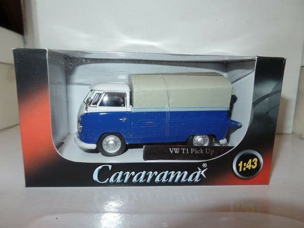 Cararama 1/43 O Scale VW Volkswagon T1 Transporter Covered Pickup Blue White