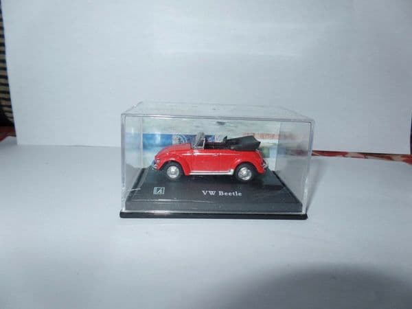 Cararama 1/72 Scale Volkswagen VW Beetle Red Convertible Open Top
