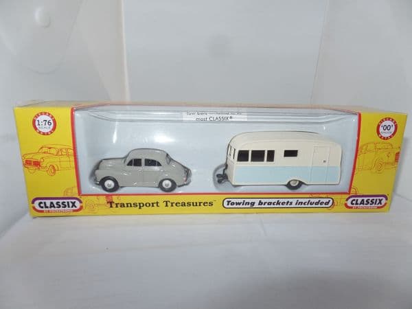 CLASSIX EM76516  1/76 OO Scale Morris Minor & Bluebird Dauphine caravan