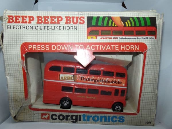 Corgi 1004 1/64 London Transport Routemaster Bus Corgitronics Beep Beep Aero  Worn Box