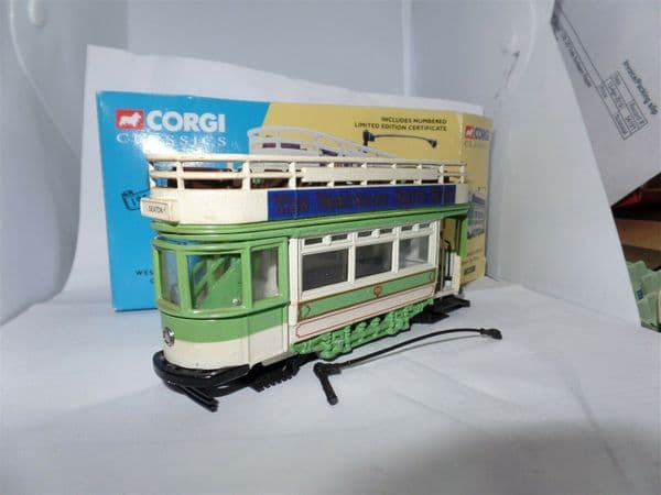Corgi 36603 1/72 scale Open Top Dick Kerr Tram West Hartlepool POOR