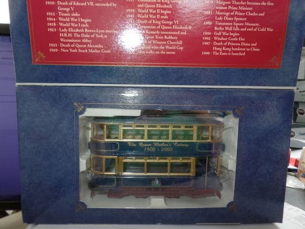 Corgi 36709 1/72 Scale Fully Closed Tram Queen Mothers Centenary Blue & Gold
