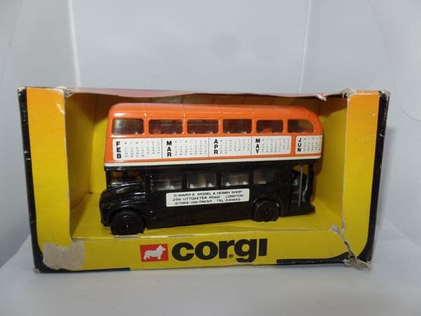Corgi 469 1/64 London Routemaster Bus G Ward Model Shop Stoke Calendar 1985 Poor Box
