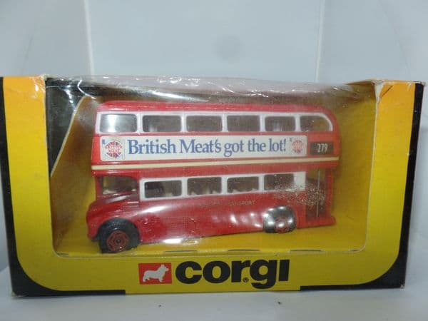Corgi 469 1/64 London Transport Routemaster Bus British Meat Got the Lot Smithfield Worn Box