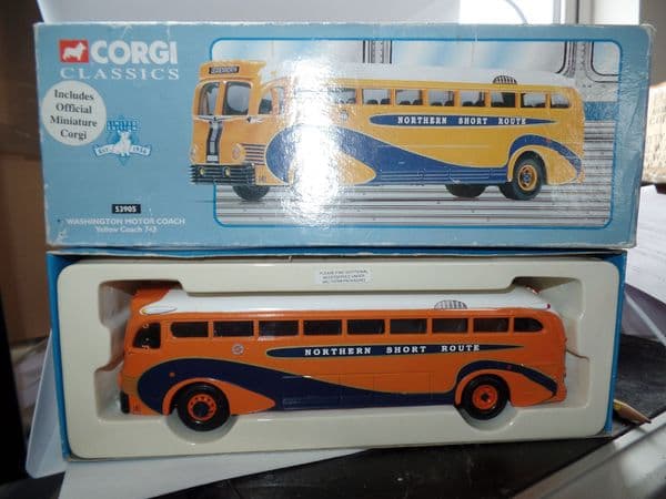 Corgi 53905 1/50 O Scale Yellow Coach 743 Washington Motor Coach Leavenworth MIB