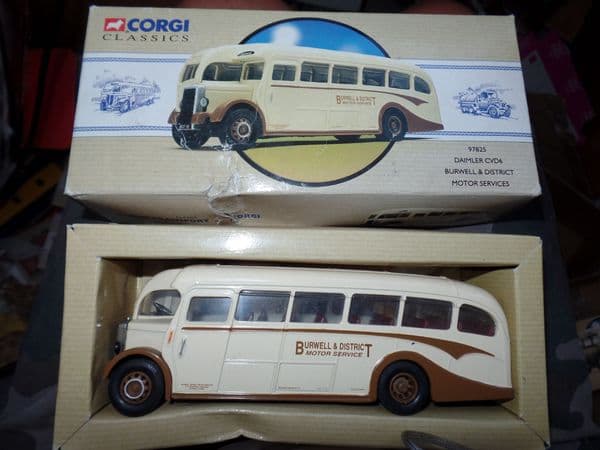 Corgi 97825 1/50 O Scale Daimler CVD6 Half Cab Coach Burwell & District Poor Box
