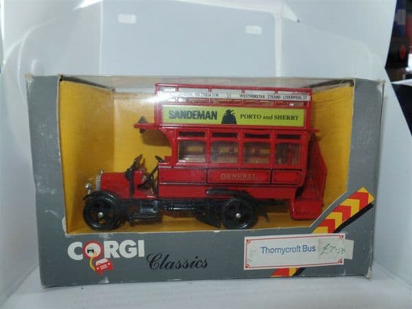 Corgi C858 1/50 Thornycroft Bus London General Liverpool Street Sandeman