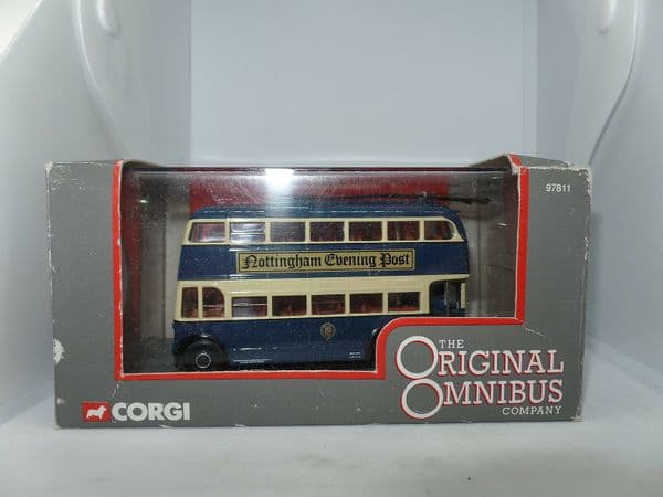 Corgi OOC 97811 Weymann BUT961T Trolleybus Notts &  Derby Nottingham Post MIB