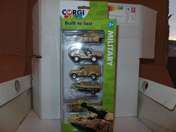 Corgi  TY66094 5 Pack Military Army Tank Gun Car Land Rover Boat Helicopter