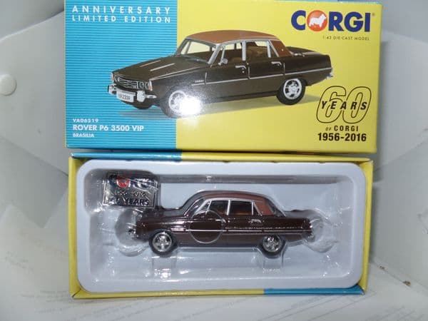 Corgi VANGUARDS VA06519 1/43 Rover P6 3500 VIP Brasilia  60th Anniversary Collection   MIMB
