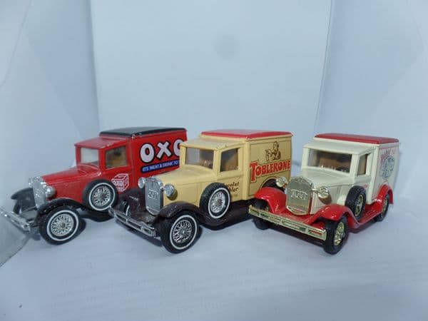 Matchbox Models of Yesteryear 3 X Y21 Y-21 1926 Ford Model TT Vans OXO Toblerone  Walters Toffee UB