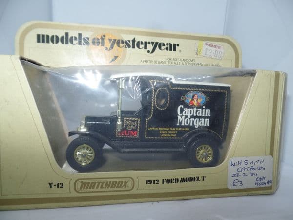 Matchbox Models of Yesteryear Y12 Y-12 1912 Ford Model T Van Captain Morgan Rum