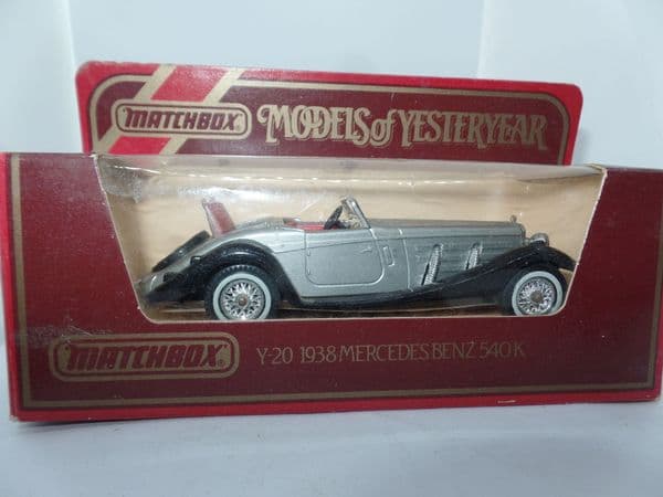 Matchbox Models of Yesteryear Y20 Y-20 1937 Silver Mercedes-Benz 540K