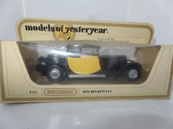 Matchbox Models of Yesteryear Y24 Y-24 1928 Bugatti T44 Black & Yellow