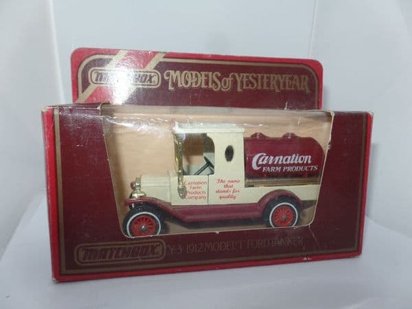 Matchbox Models of Yesteryear Y3 1912  Ford Model T Van 1912 Carnation Farm Products