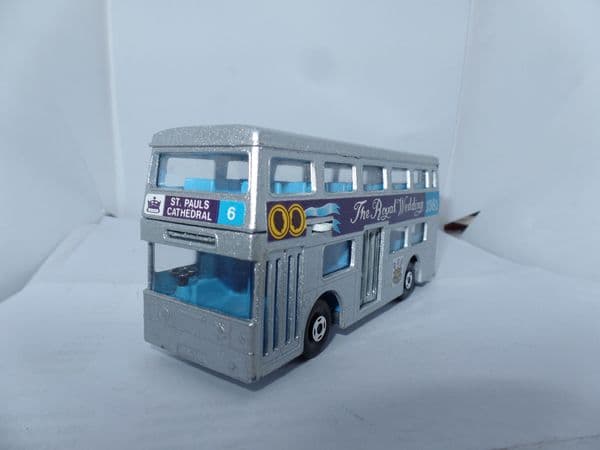 Matchbox SuperKings K15 Fleetline Bus Royal Wedding Charles Diana 1981 UB