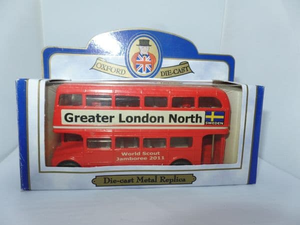 Oxford 1/76 OO Scale London Routemaster Bus Transport  World Scout Jamboree 2011 Sweden North