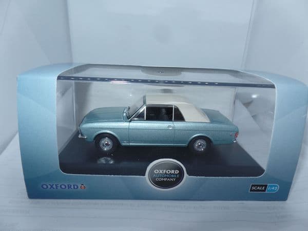 Oxford 43CCC001A CCC001A 1/43 O Scale  Ford Cortina MkII Crayford Convertible Blue Mink Hood Up