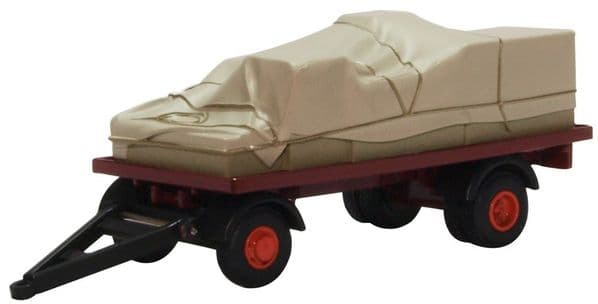 Oxford 76CTR002 CTR002 1/76 OO  Scale Sheeted Canvas Canvassed Trailer Maroon Red