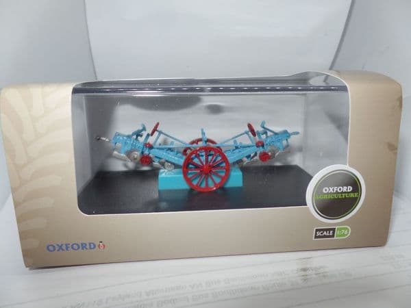Oxford 76PL001 PL001 1/76 Scale OO Gauge Fowler Plough Blue and Red