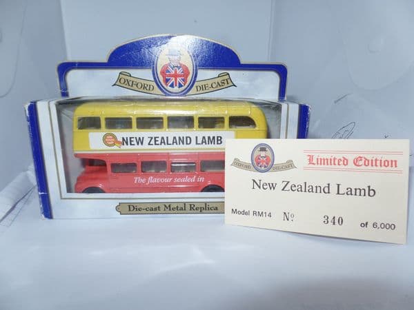 Oxford 76RM014 RM14 1/76 OO Scale London Routemaster Bus New Zealand Lamb 2000