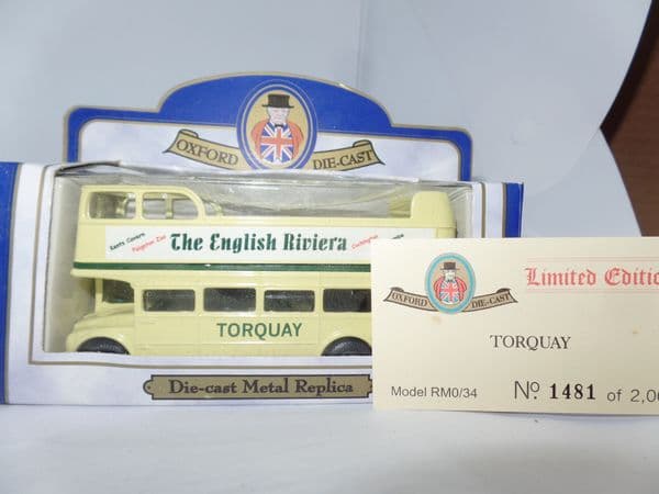 Oxford 76RM034 RM34 1/76 OO Scale London Routemaster Bus  Open-top   Torquay Paignton
