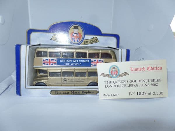 Oxford 76RM037 RM37 1/76 OO Scale London Routemaster Bus Queens Golden Jubilee 2002 1 Oxford Circus