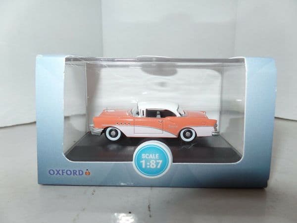 Oxford 87BC55002 BC55002 1/87 HO Scale Buick Century 1955 Coral & Polo White
