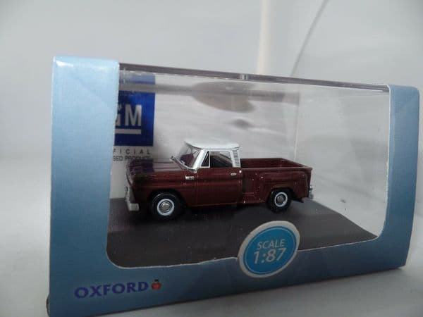 Oxford 87CP65003 CP65003 1/87 HO Scale Chevrolet Stepside Pick Up 1965 Maroon Metallic