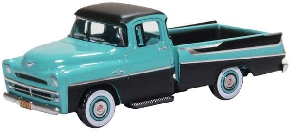 Oxford 87DP57002 DP57002 1/87 HO Dodge D100 Sweptside Pick Up 1957 Turquoise Black