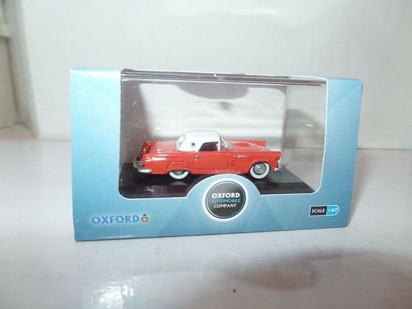 Oxford 87TH56004 TH56004 1/87 HO Scale Ford Thunderbird 1956 Fiesta Red / White